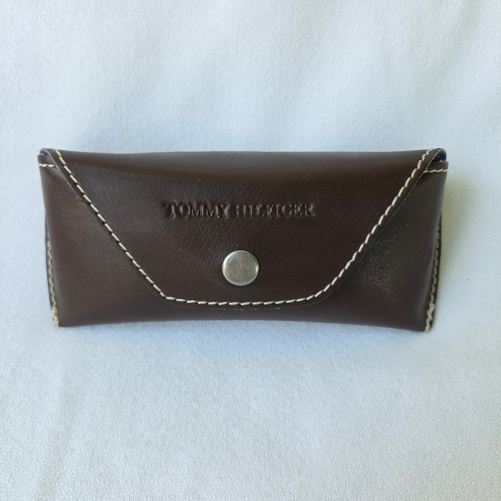 Tommy Hilfiger Sunglasses Semi Hard Case Brown Excellent Snap Case
